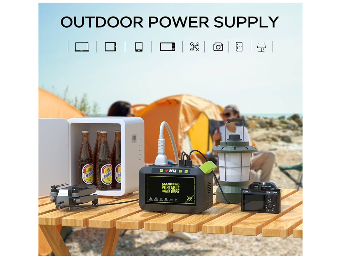 MARBERO Portable Power Station 88Wh Camping Lithium Battery Solar Generator Fast Charging